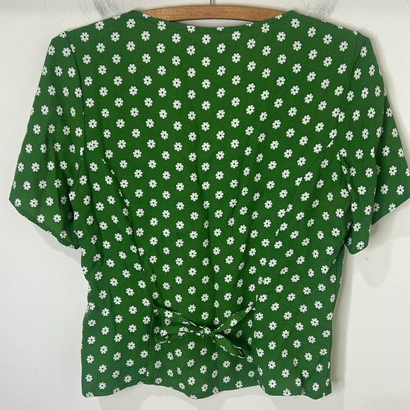REFORMATION Green Janet Floral Woven Top Size 4 - Picture 5 of 16